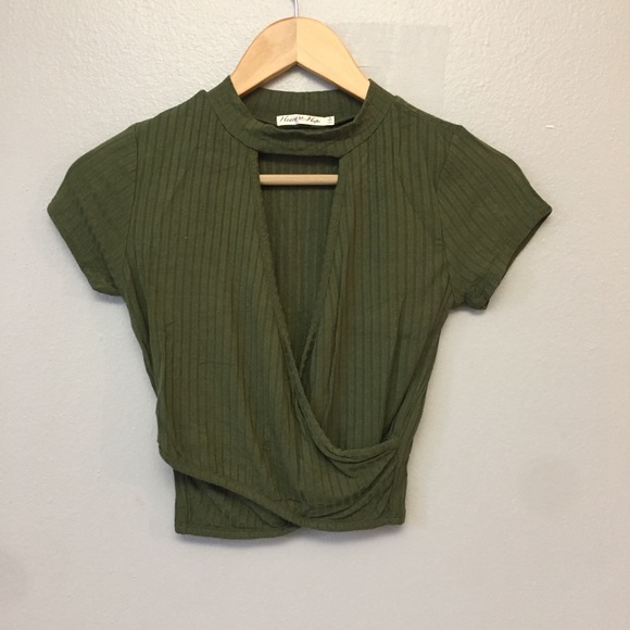Tops - Heart&Hips Olive Green Crop Top - Small